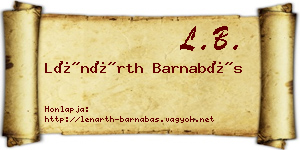 Lénárth Barnabás névjegykártya