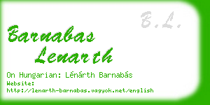 barnabas lenarth business card