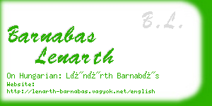 barnabas lenarth business card